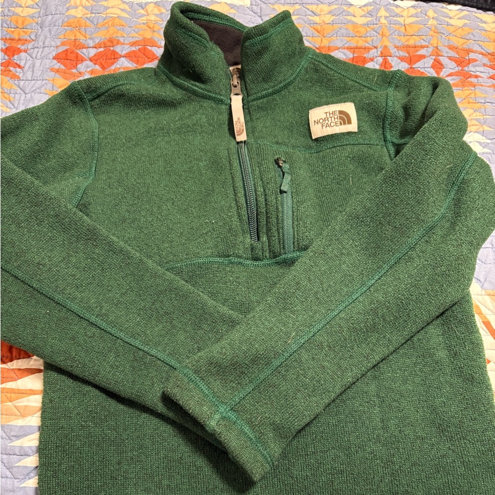 The North Face Kids Green Quarter-Zip Sweater
